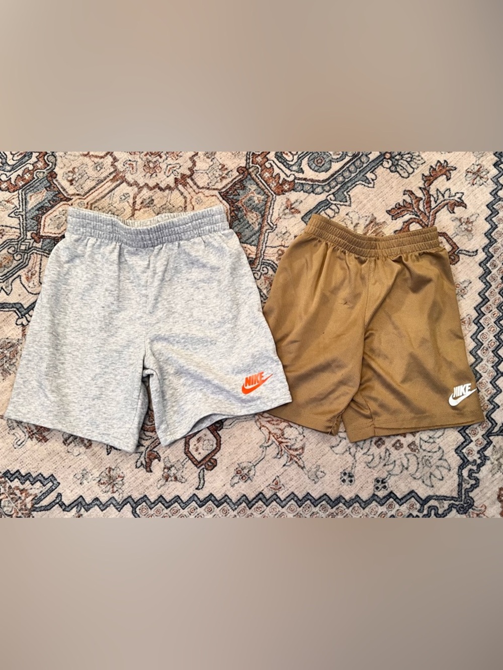 Nike Kids Grey and Brown Casual Athletic Shorts Set